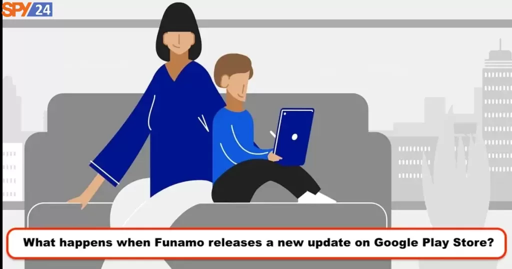 What happens when Funamo releases a new update on Google Play Store?