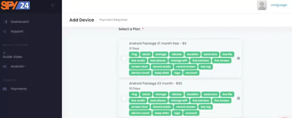 SPY24 Pricing and Plans for Android