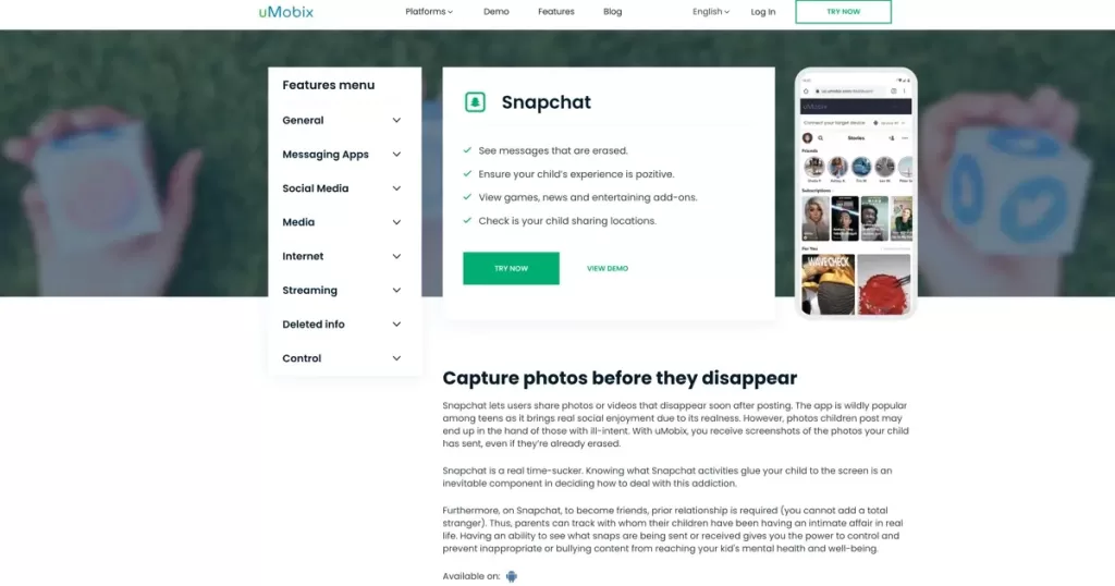 uMobix: Best Snapchat Spy App for iPhone