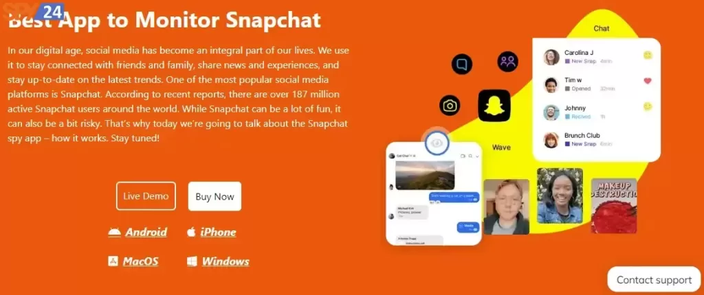 SPY24 – Android Snapchat Tracking Apps