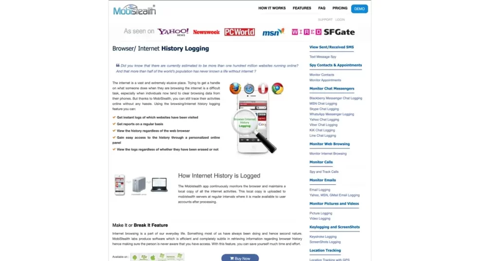 MobiStealth - Internet History Tracker Free