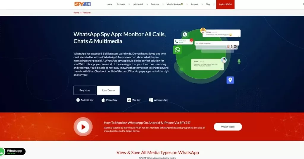 SPY24 – Best Whatsapp Spy App to Spy on Whatsapp for Free
