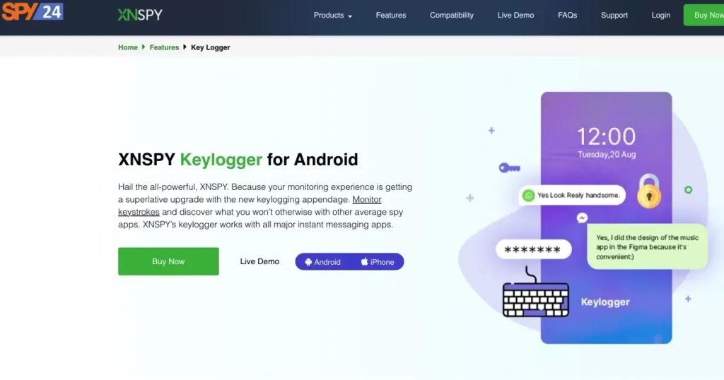 XNSPY - Best Keylogger for Android Spyware