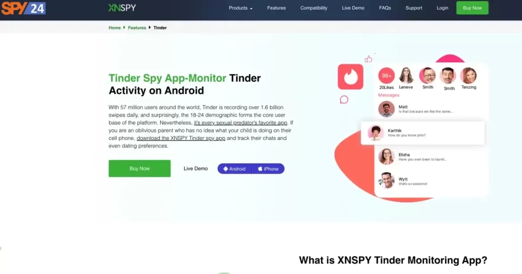 XNSPY - Tinder Message Monitoring For Parents