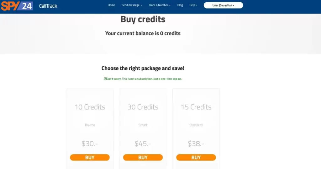 Buy credits CellTrack