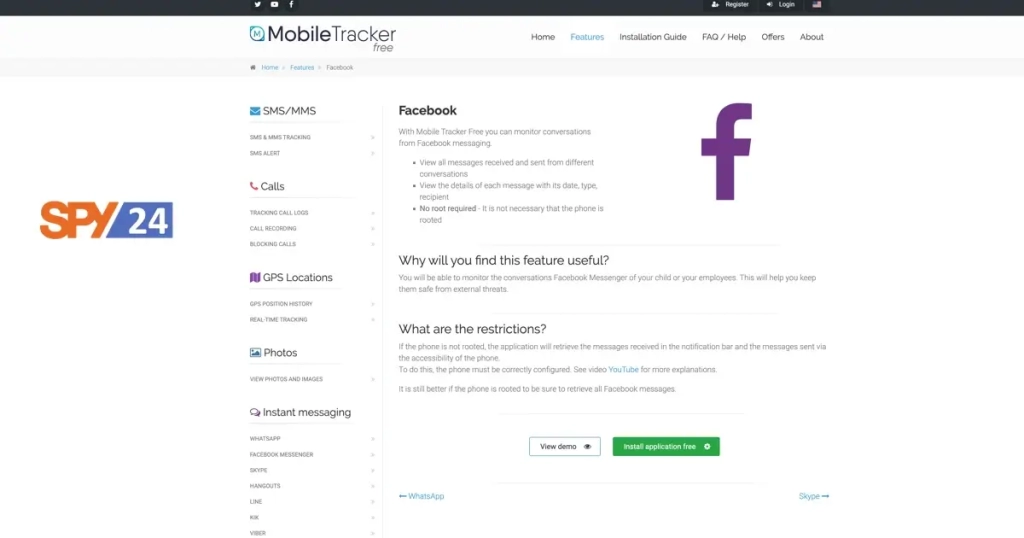 Mobile Tracker Free – Facebook Tracker App
