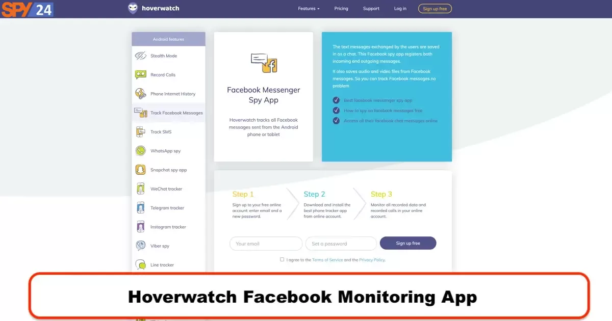 Hoverwatch Facebook Messenger Spy App