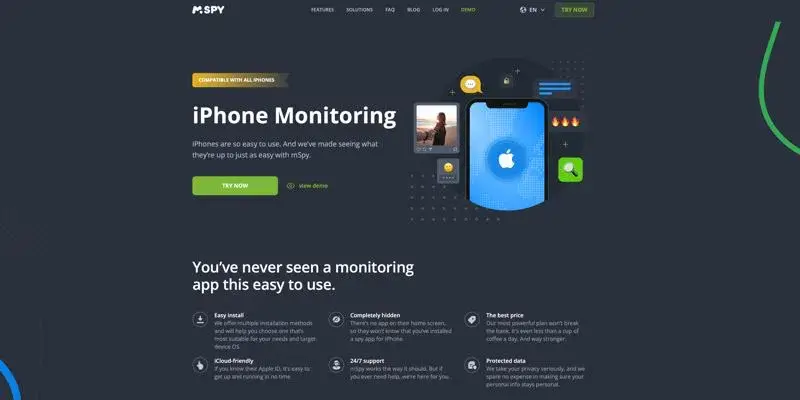 The mSpy Hidden Spy App iPhone 14 Pro Max 