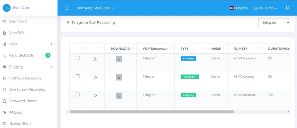 VoIP Call Tracking Features