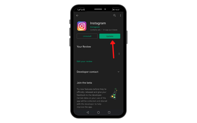 Update your Instagram app to its latest version