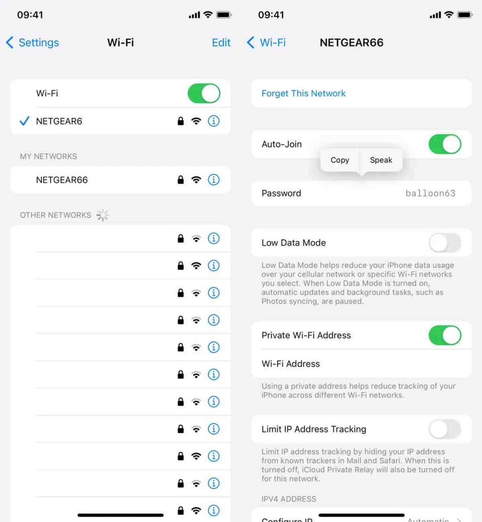 How to view the password of the currently connected Wi-Fi network IOS 14