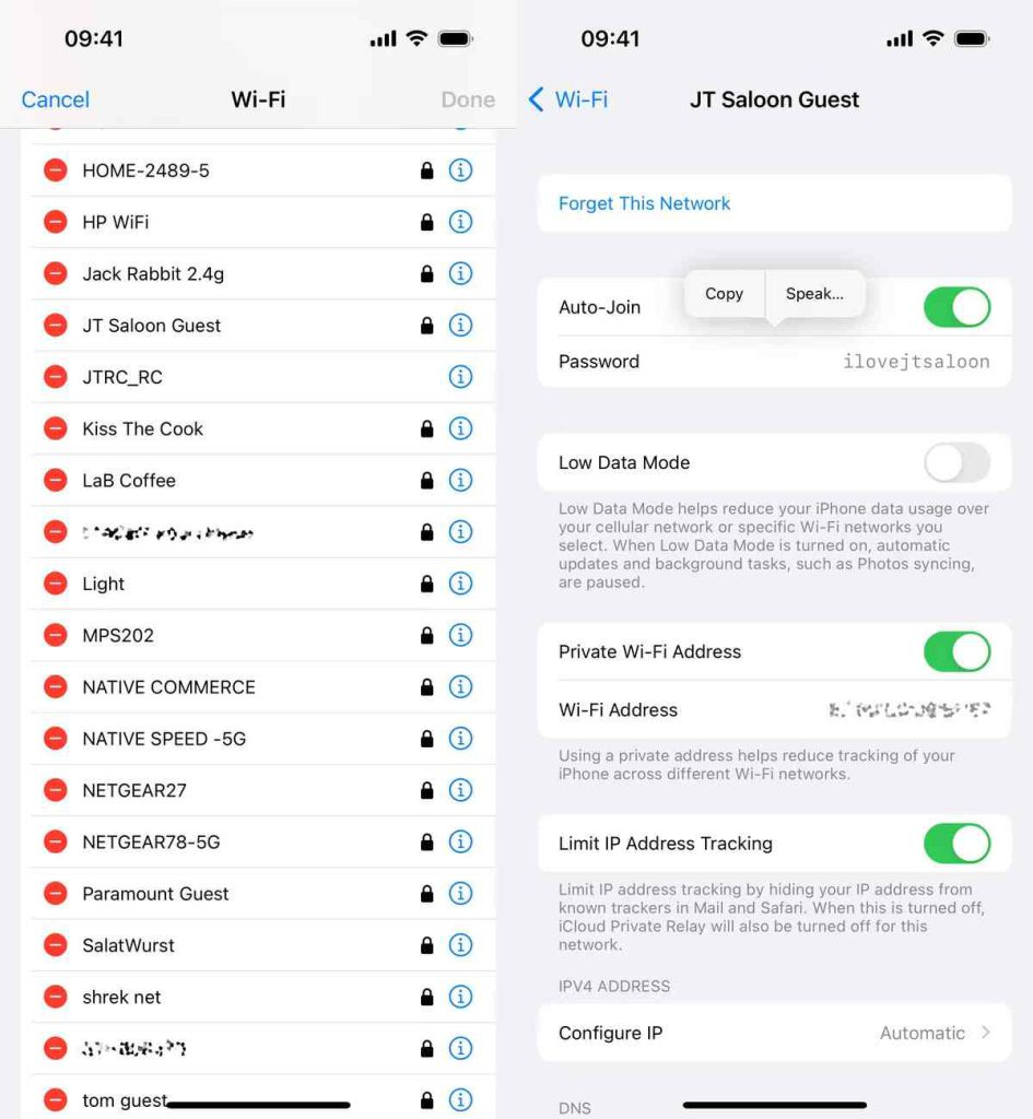 Find the passwords for other saved Wi-Fi networks