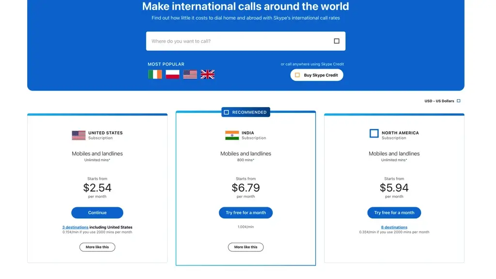 Make international calls around the world