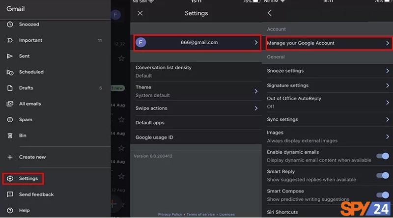 How to delete a Gmail account on iPhone through a browser