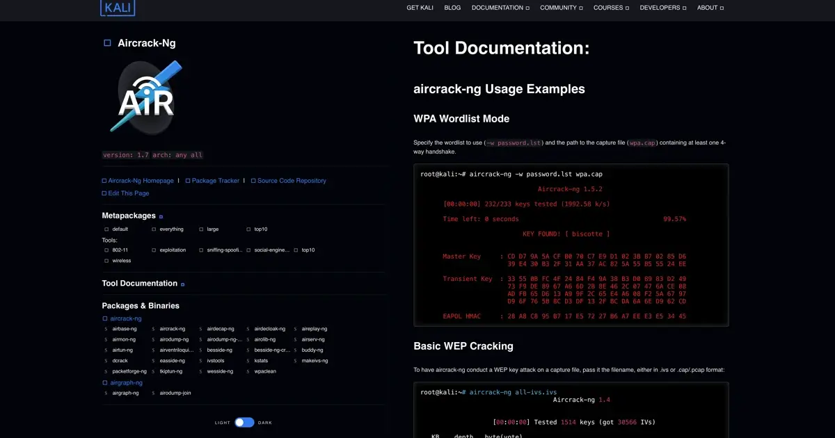 What is Aircrack-ng and the most important tools of Aircrack-ng in Kali Linux?