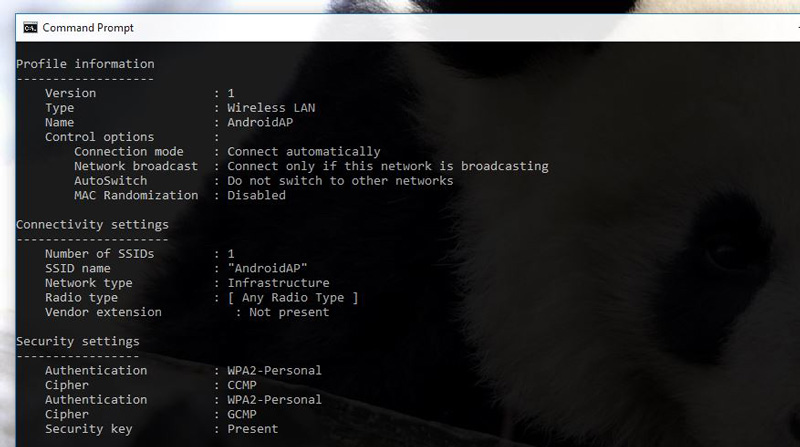 Netsh Wlan Show Profiles AndroidAP