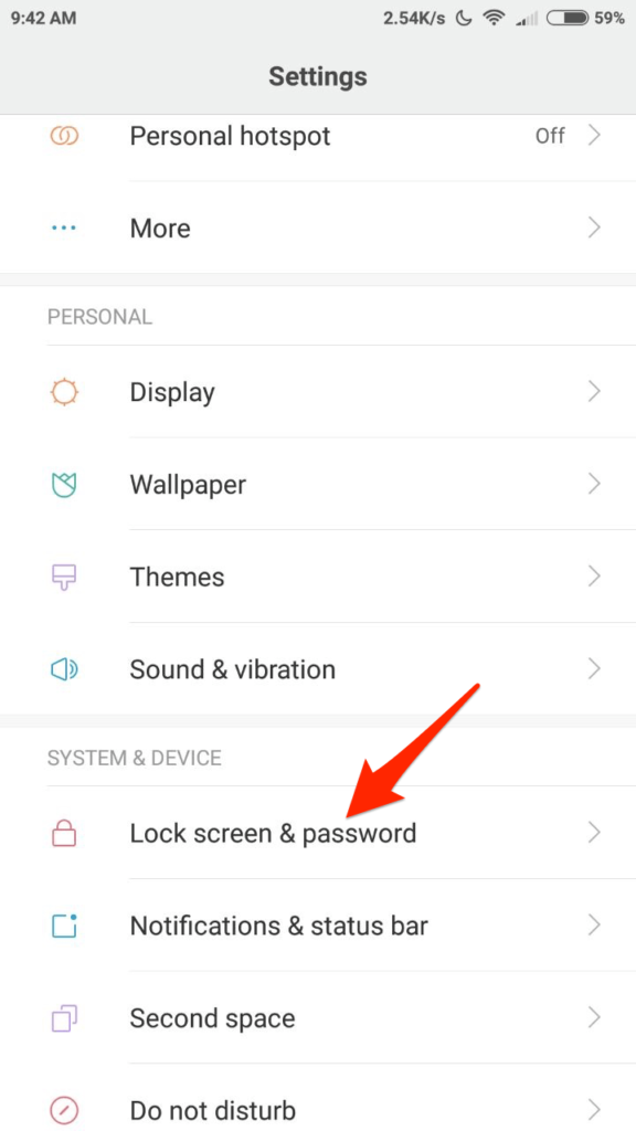 Go to Settings > Lockscreen & Password.