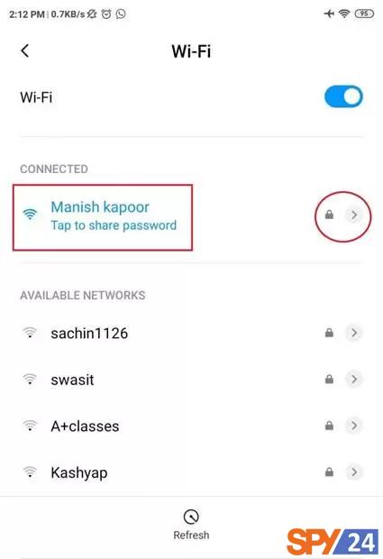 Open the advanced settings for your own Wi-Fi