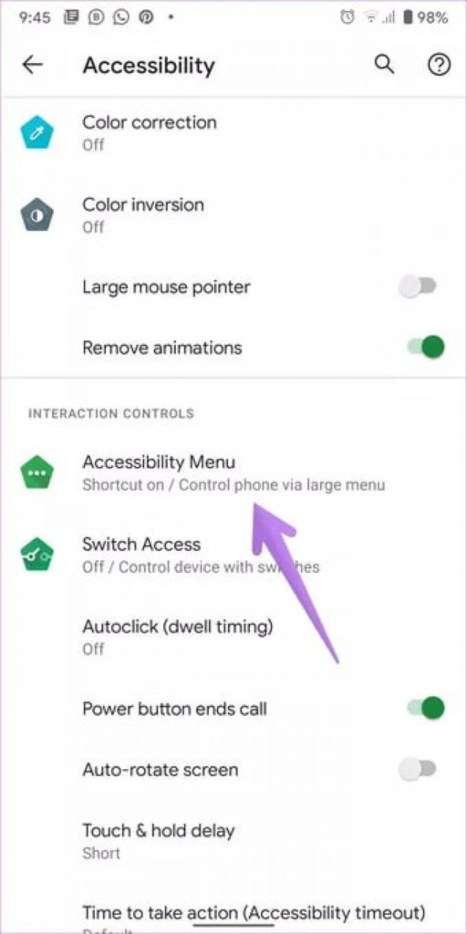 Settings > Accessibility