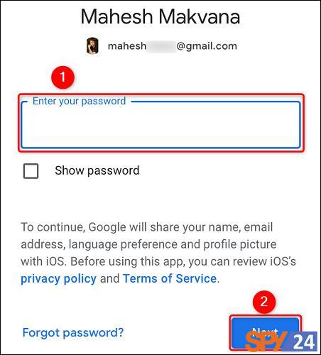 Gmail account password 