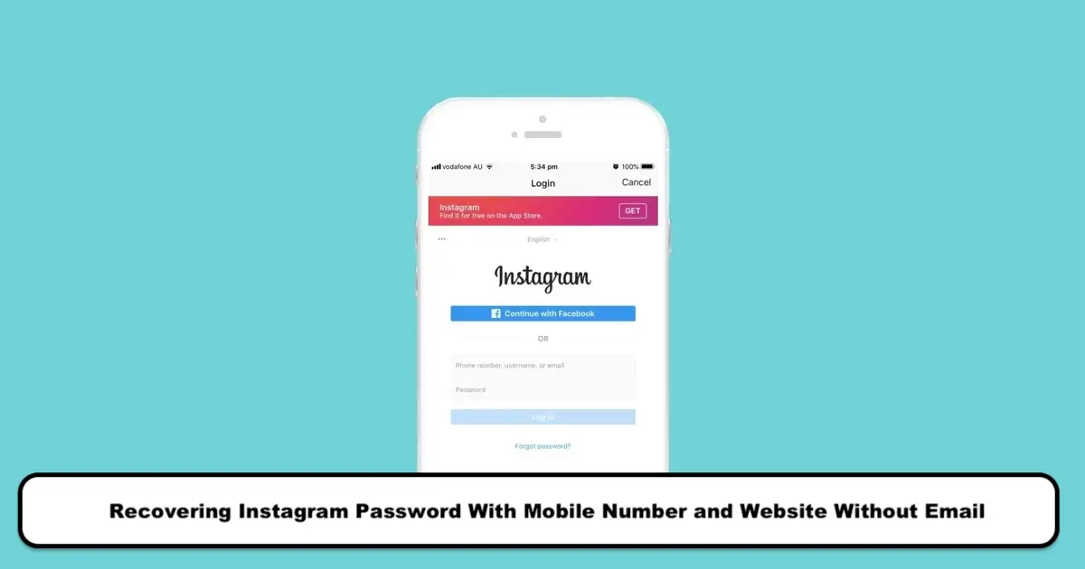 Recovering Instagram Password With Mobile Number and Website Without Email