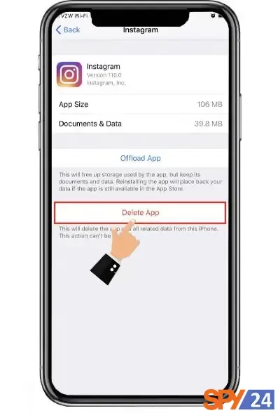 delete the Instagram app