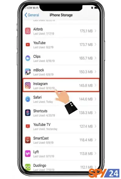 Instagram app among them and select