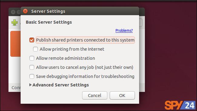 Publish shared printers connected to this system