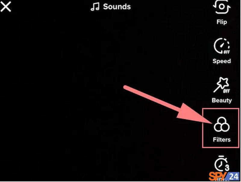 find the Filters option and tap on its icon