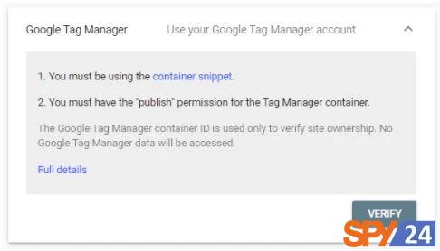 Using Google Webmaster Tools Tag Manager