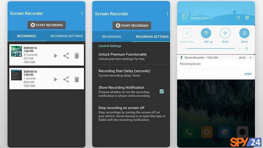 Android screen recording app; Lollipop Screen Recorder