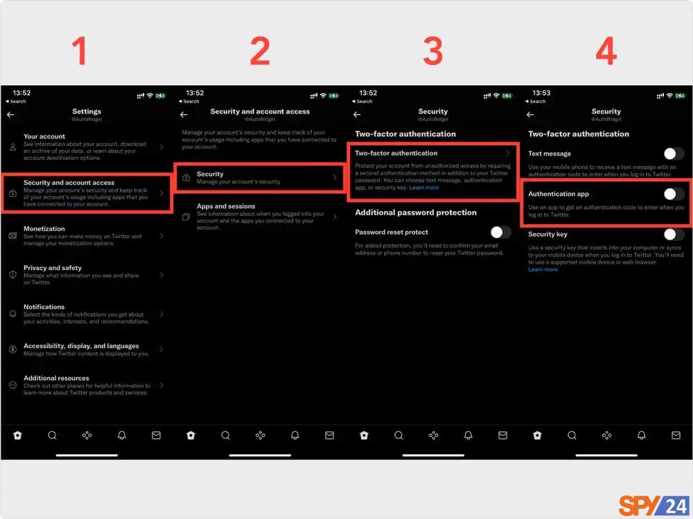 Security and account access -> Security -> Two-factor authentication