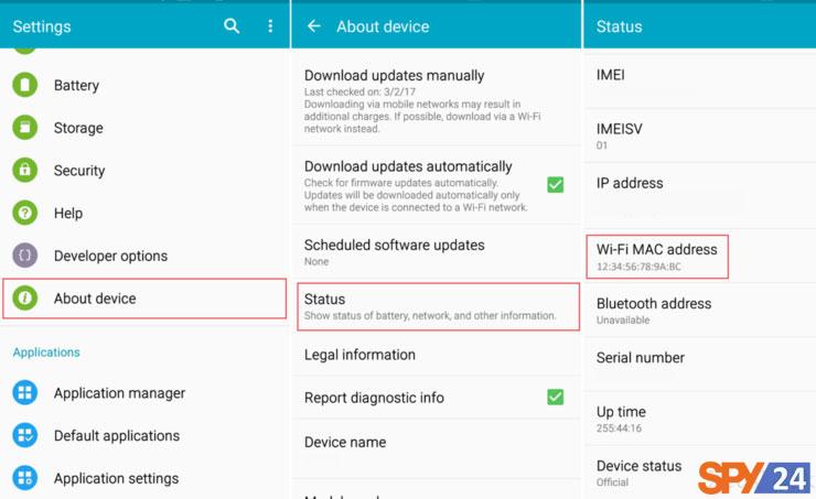 Finding the MAC Address on Android: