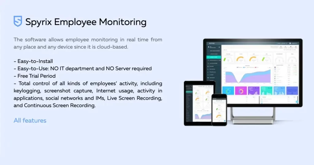 Comprehensive Features of Spyrix Employee Monitoring Software