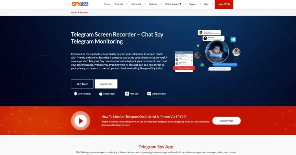SPY24 – Telegram Spy App - Track Telegram Messages