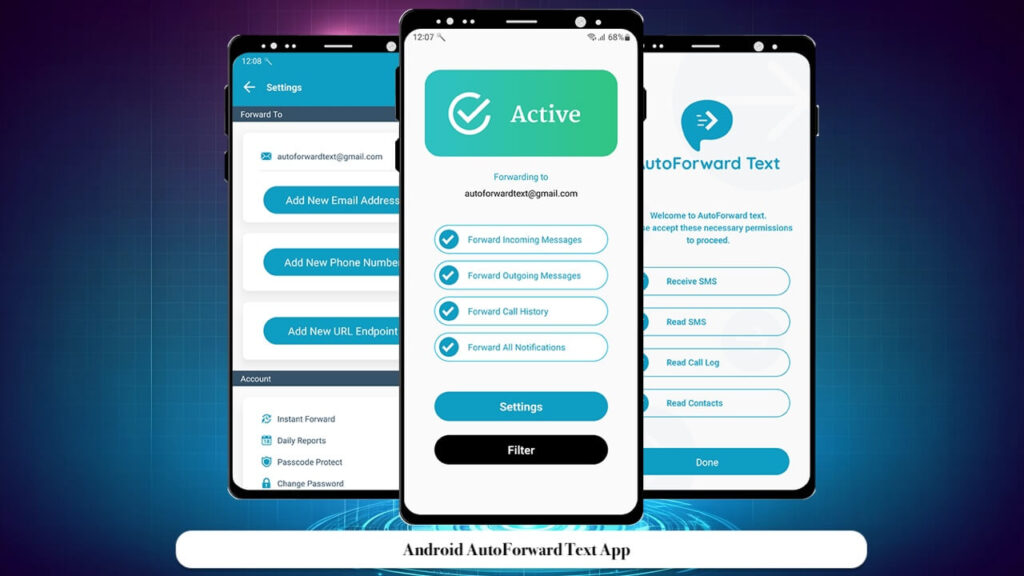 Android AutoForward Text App