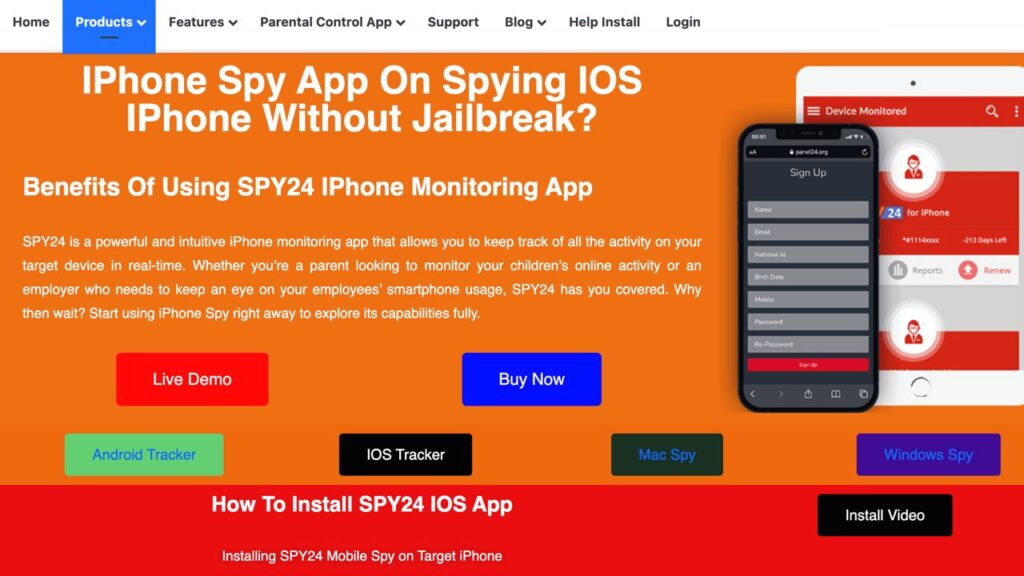 SPY24: A Comprehensive iPhone Spying Solution