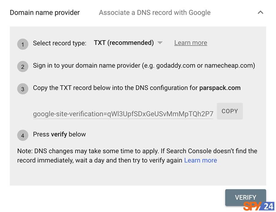 Use domain services to verify domain