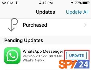  WhatsApp and tap on Update