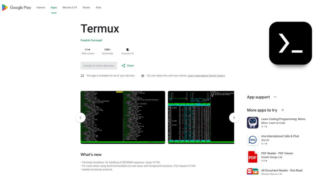 Google Play» Termux App